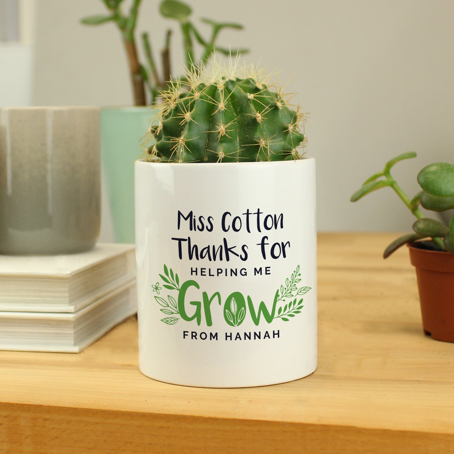 Personalised "Thanks For Helping Me Grow" Ceramic Storage Pot