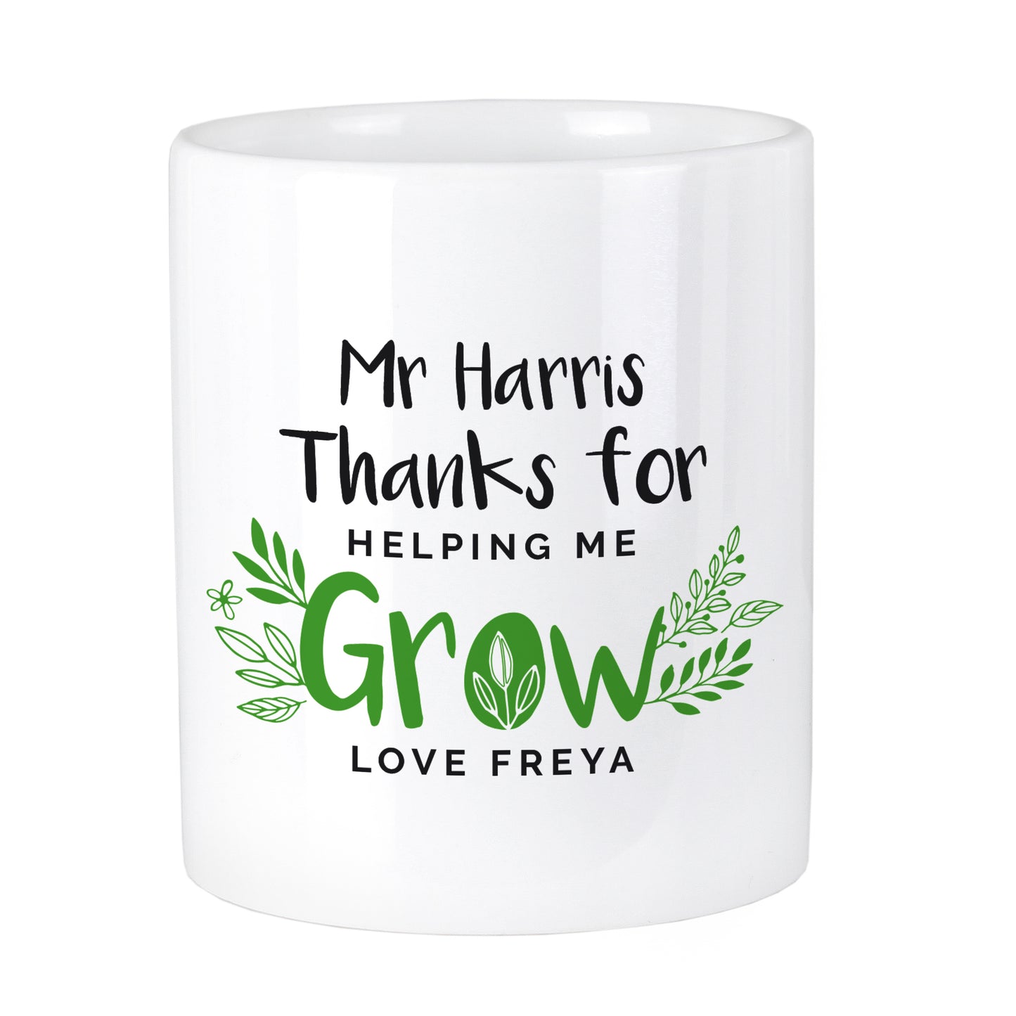 Personalised "Thanks For Helping Me Grow" Ceramic Storage Pot