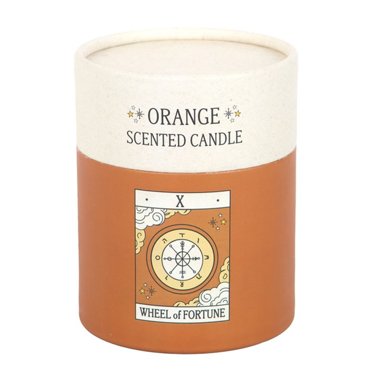 The Wheel of Fortune Vintage Tarot Orange Scented Candle