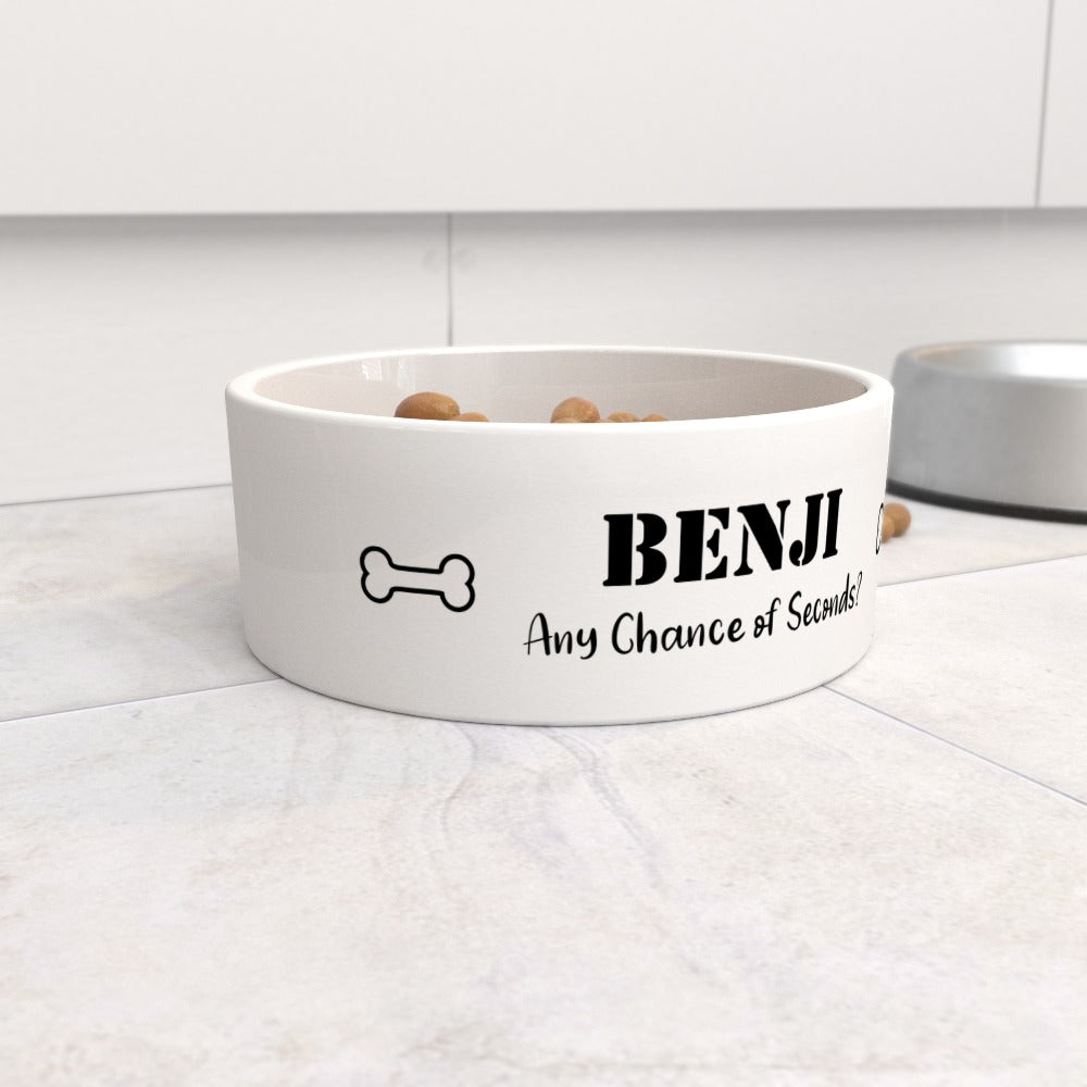 Personalised "Any Chance of Seconds?" Dog Bowl - Small