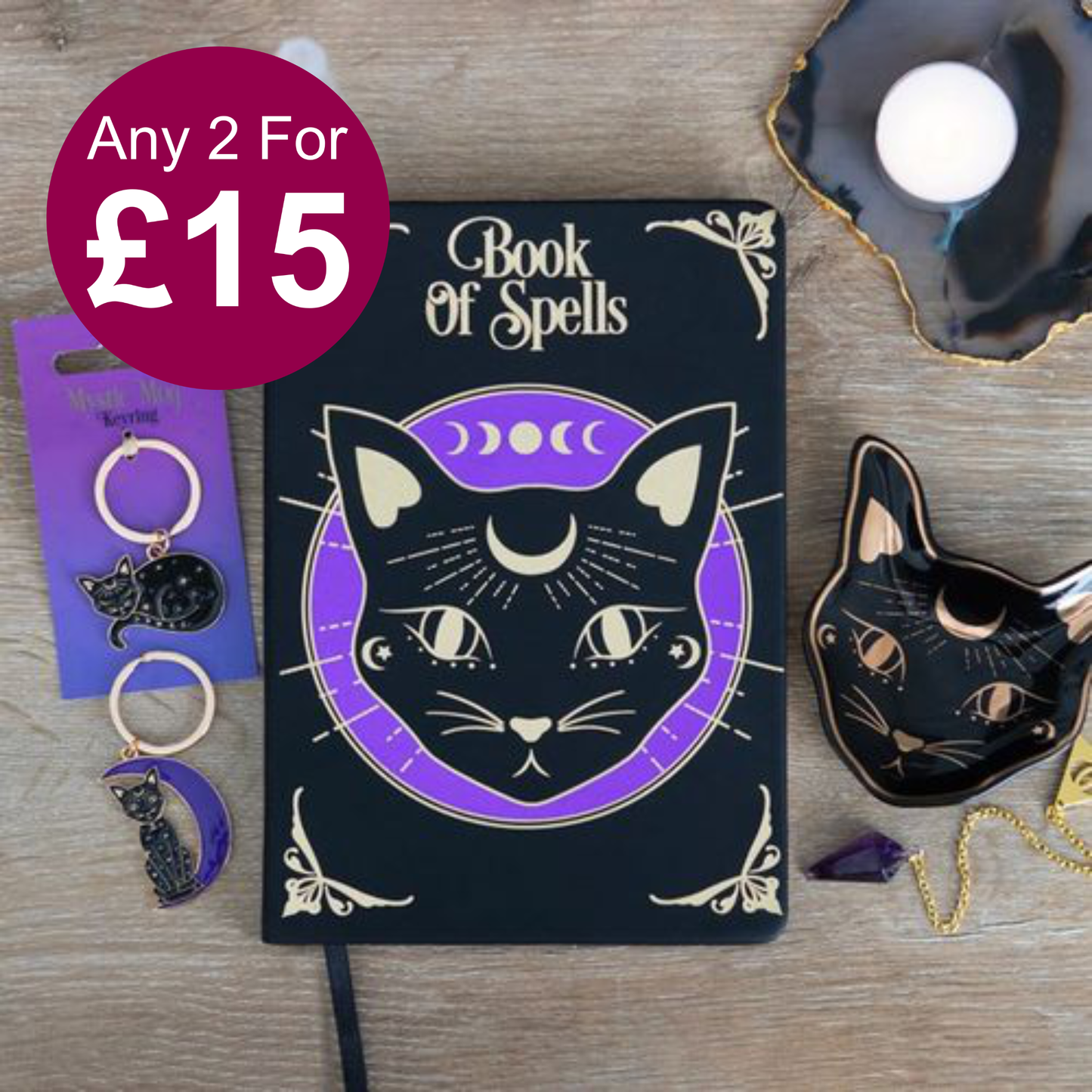 Mystic Mog Book of Spells A5 Notebook