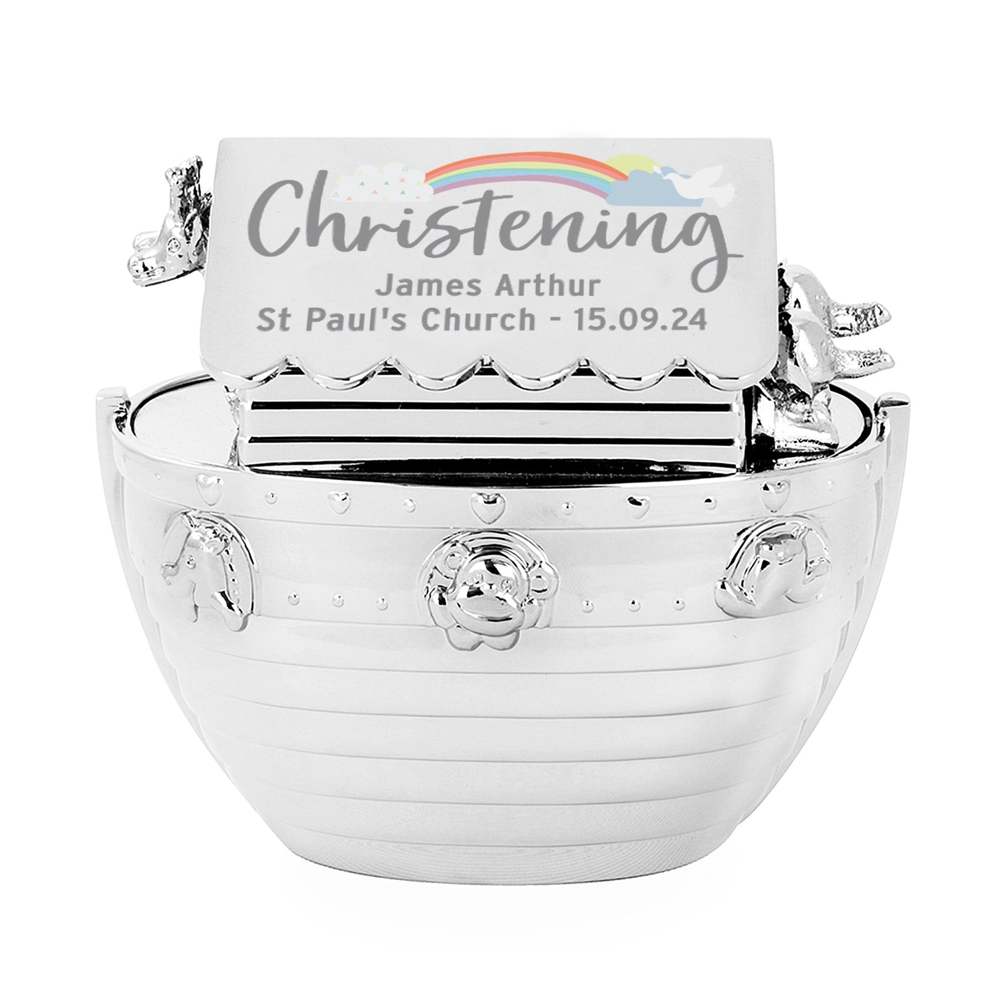 Personalised Christening Noah's Ark Money Box