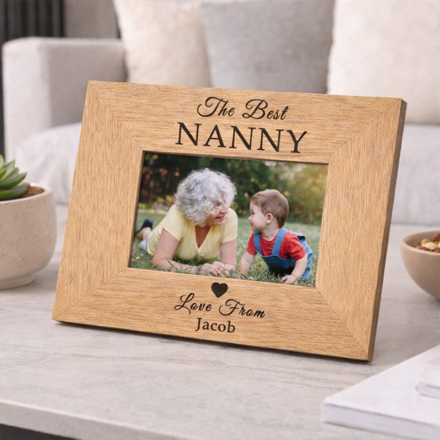 Personalised “The Best…” Oak Wood Photo Frame – 6x4” Engraved Gift (Portrait or Landscape)