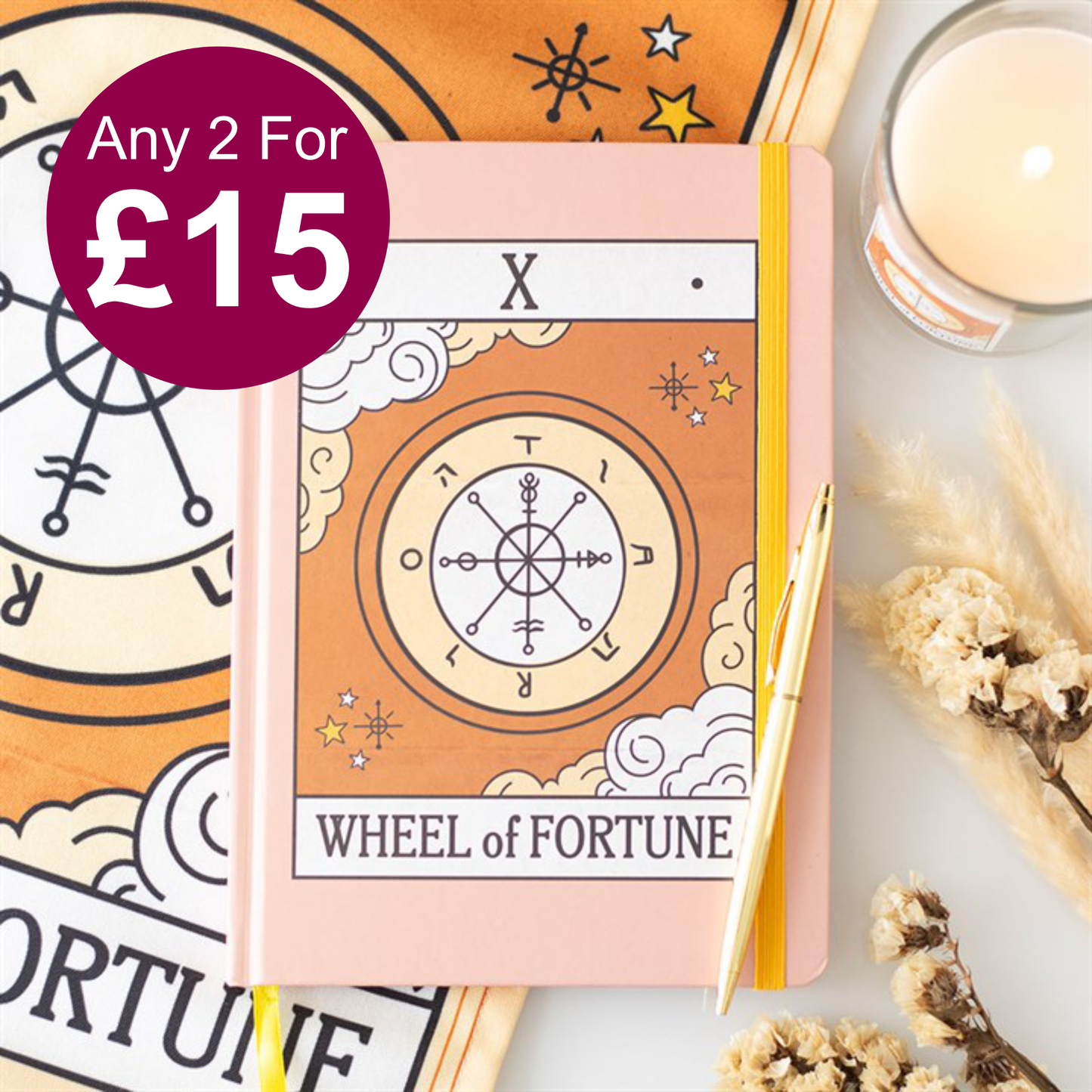The Wheel of Fortune Vintage Tarot A5 Notebook