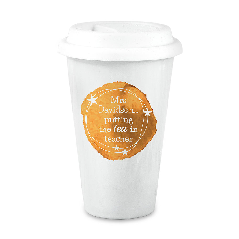 Personalised Tea in Teacher Travel Mug