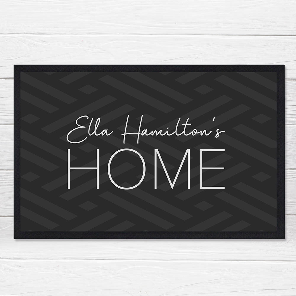 Personalised Grey Pattern Doormat