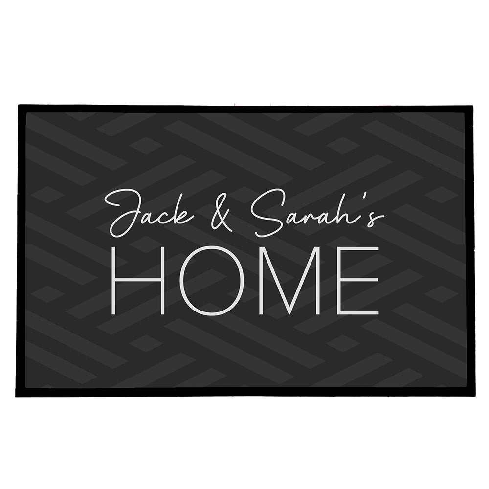 Personalised Grey Pattern Doormat