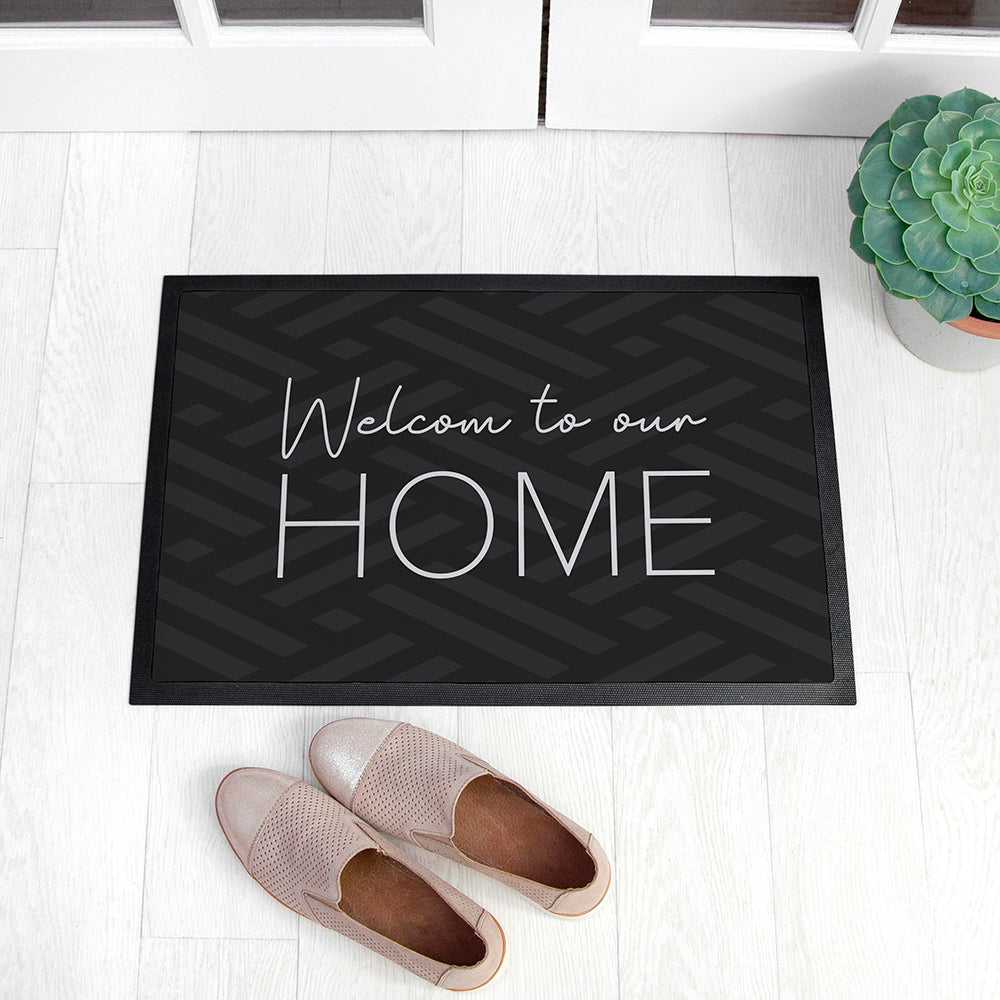Personalised Grey Pattern Doormat
