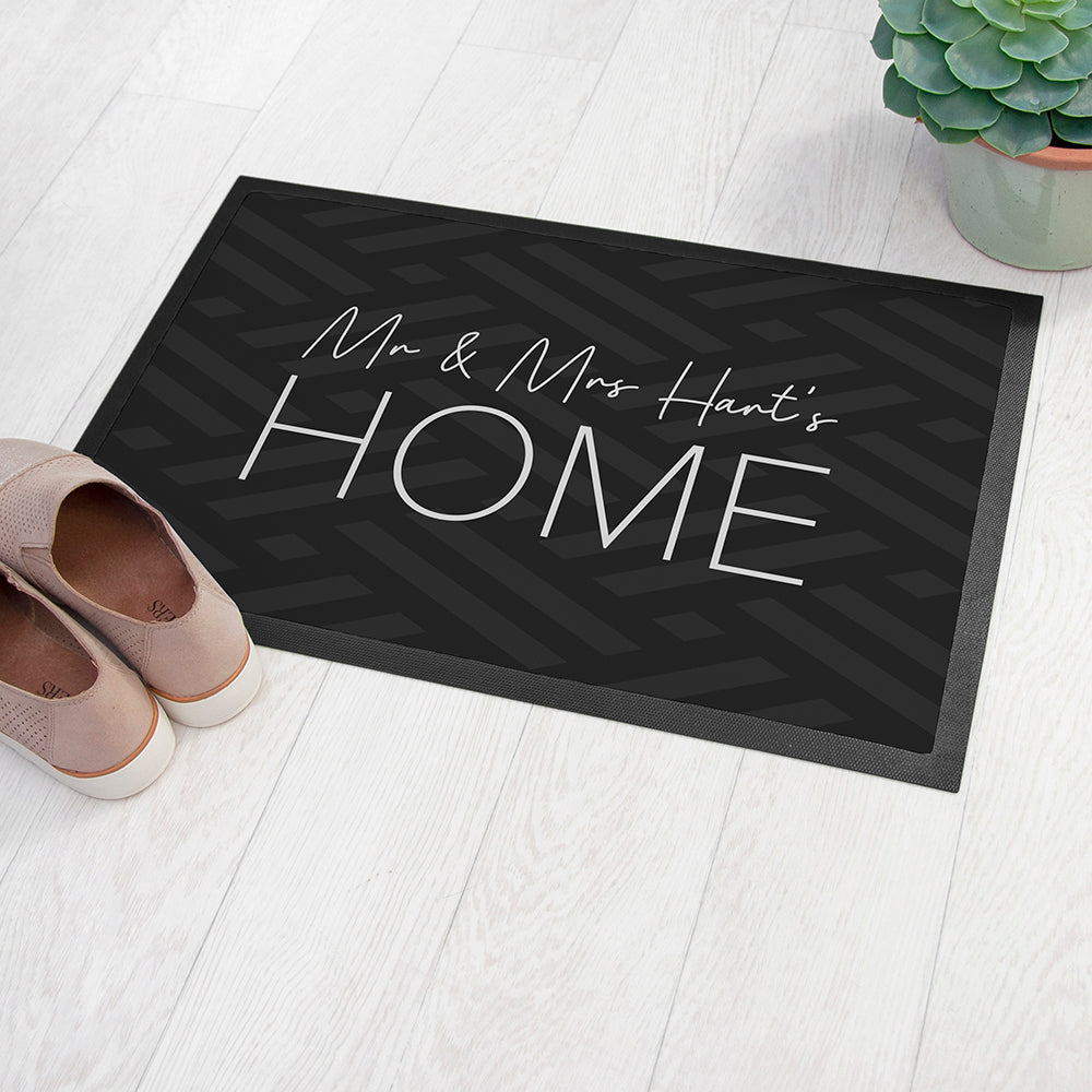 Personalised Grey Pattern Doormat