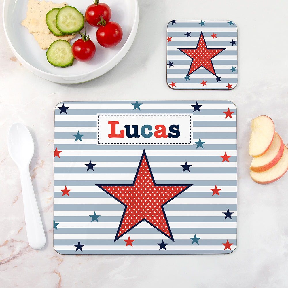 Personalised Placemat Set - Blue Tones