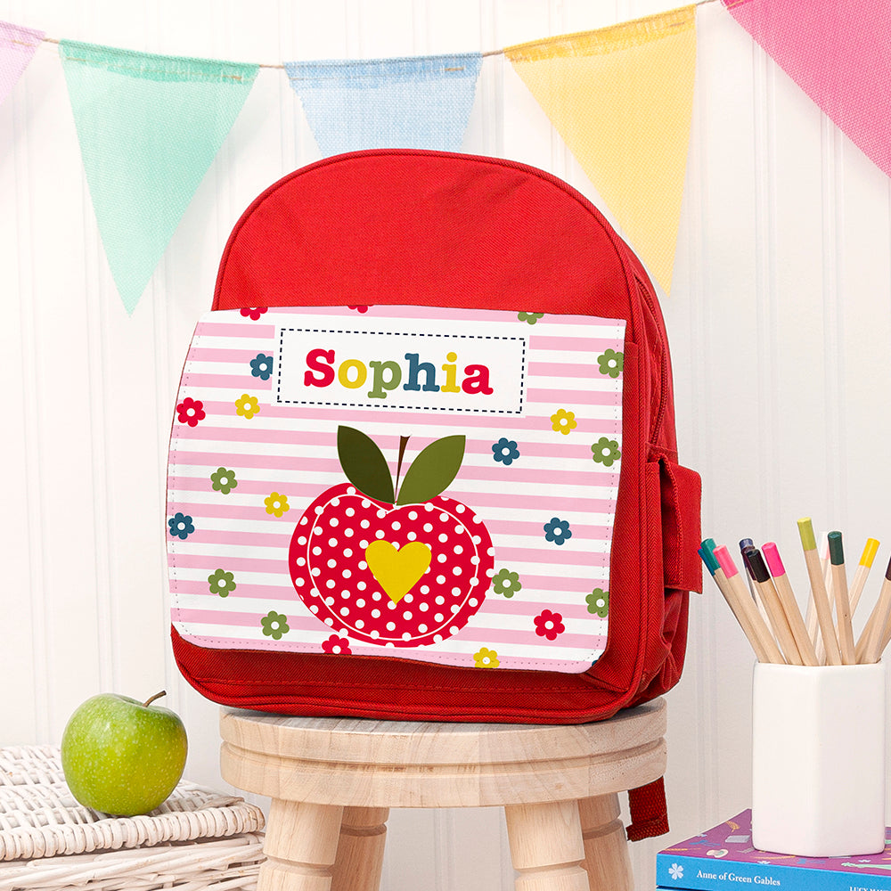 Personalised Kid's Red Mini Rucksack