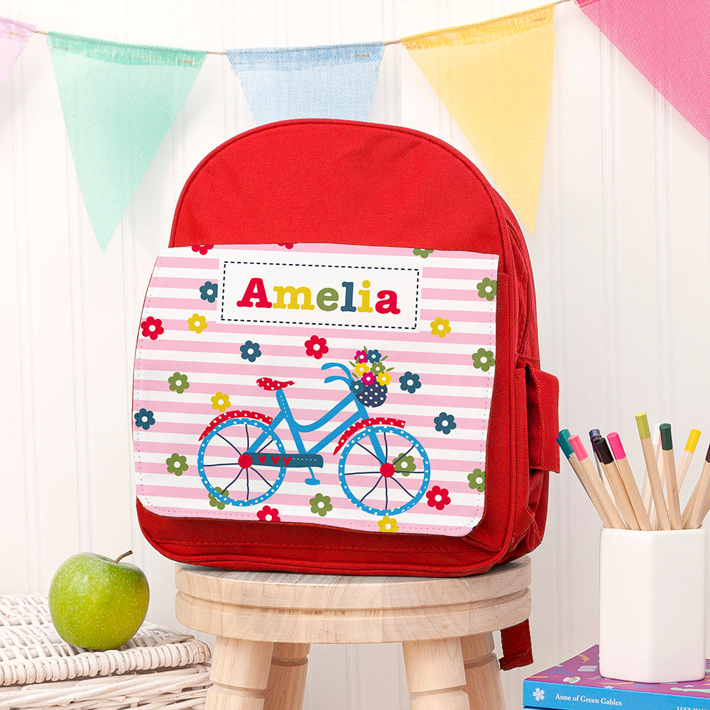 Personalised Kid's Red Mini Rucksack