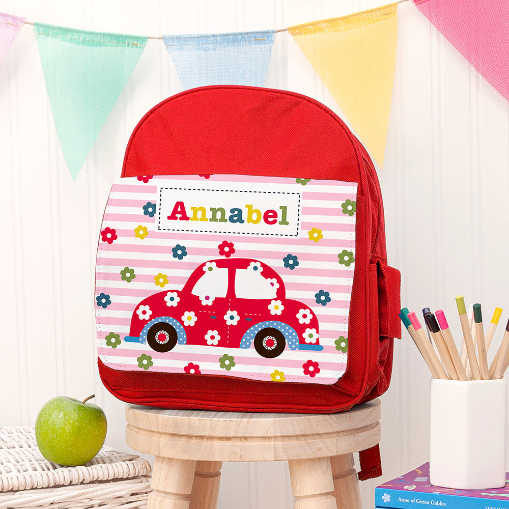 Personalised Kid's Red Mini Rucksack