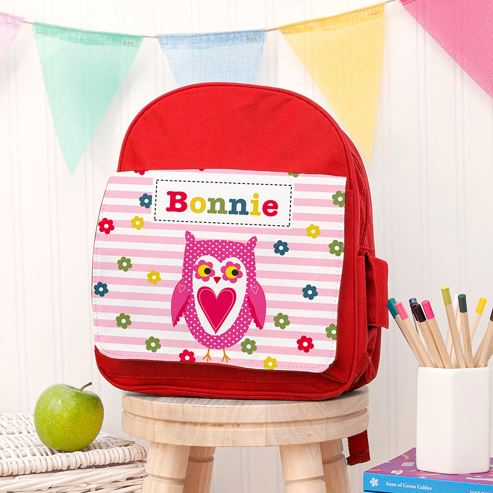 Personalised Kid's Red Mini Rucksack
