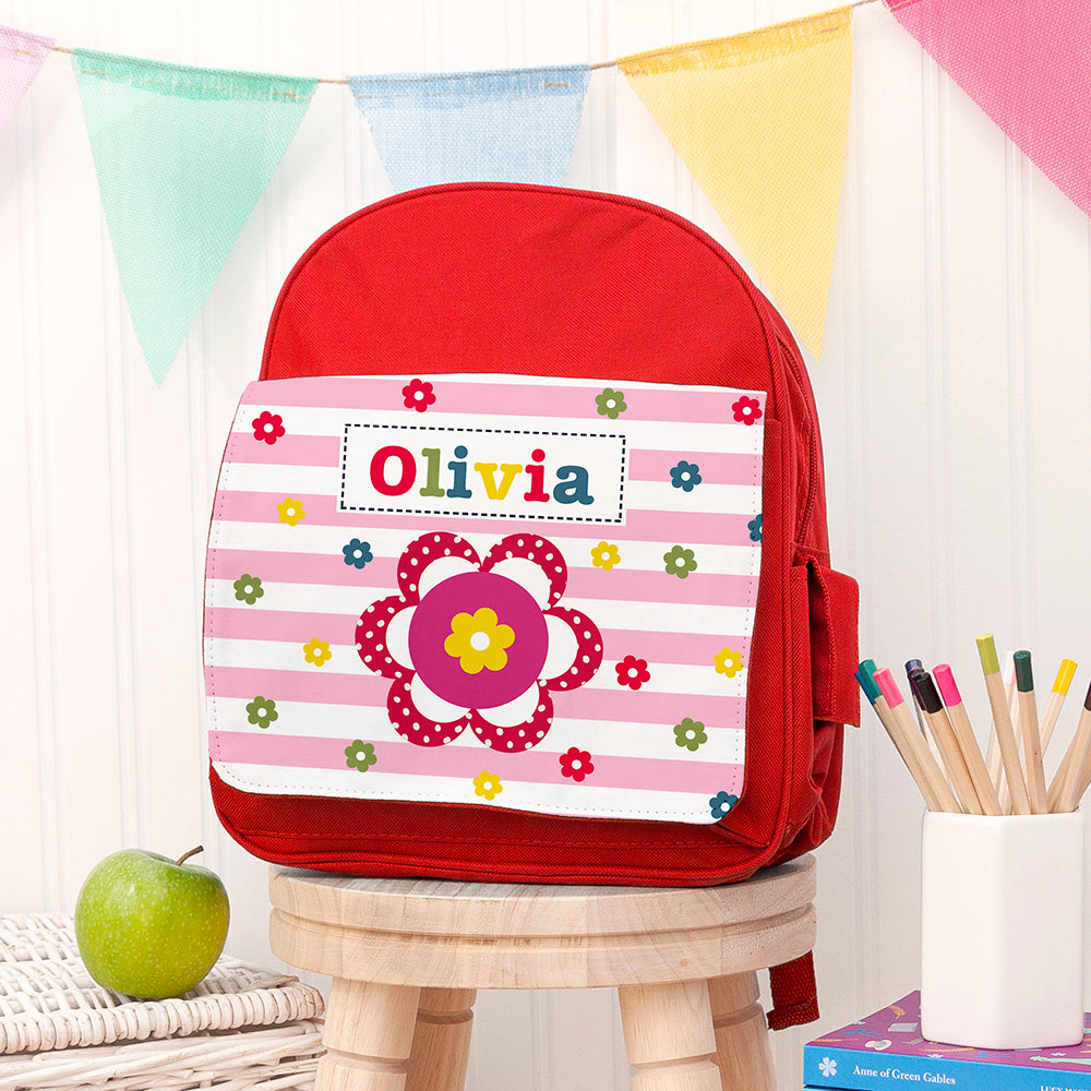 Personalised Kid's Red Mini Rucksack