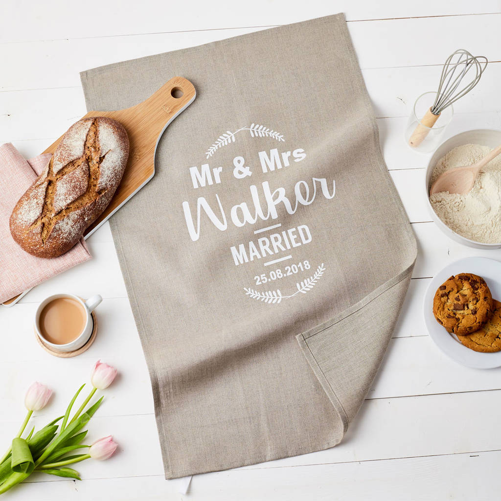Personalised Wedding Tea Towel