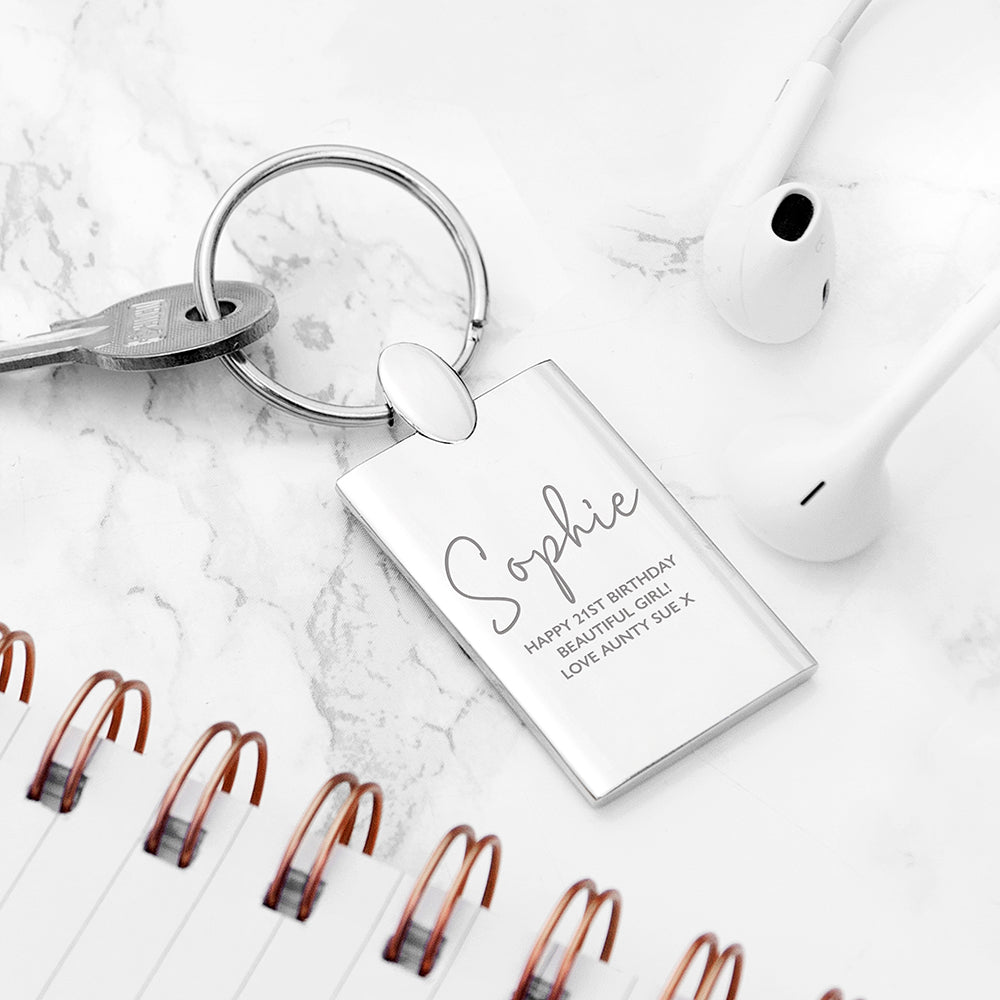 Personalised Special Person Rectangle Keyring
