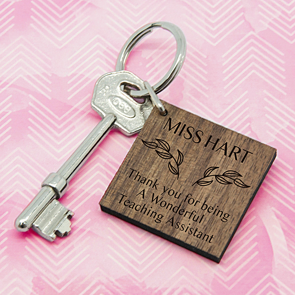 Personalised Thank You Keyring For Teaching Assistants