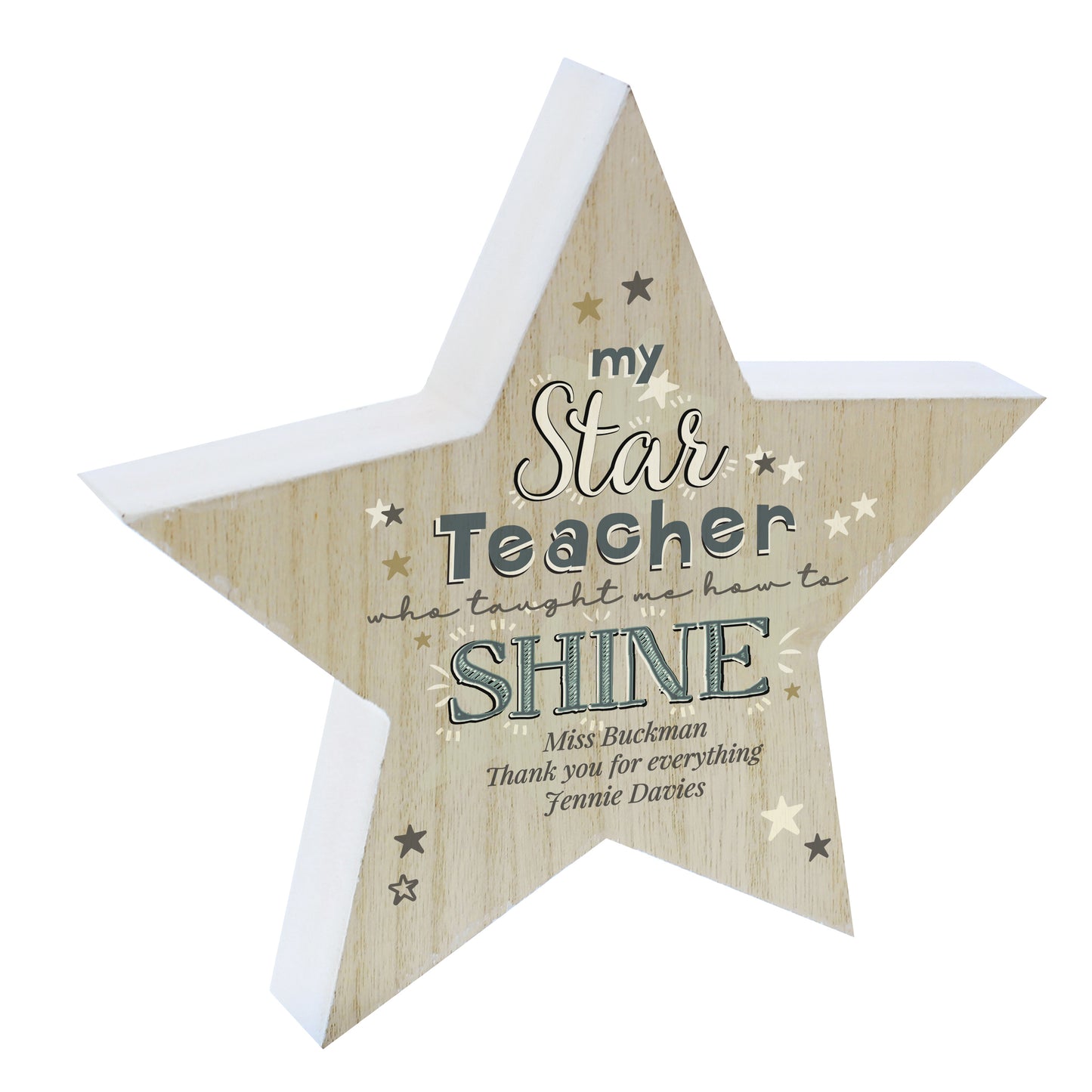 Personalised "My Star Teacher" Rustic Wooden Star