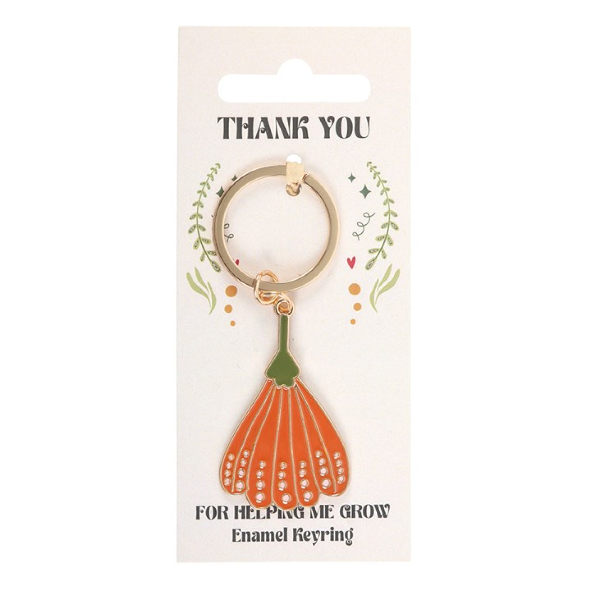 Thank You for Helping Me Grow Flower Enamel Keyring