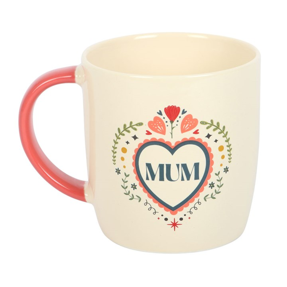 Mum Folk Heart Mug – Mother’s Day Gift