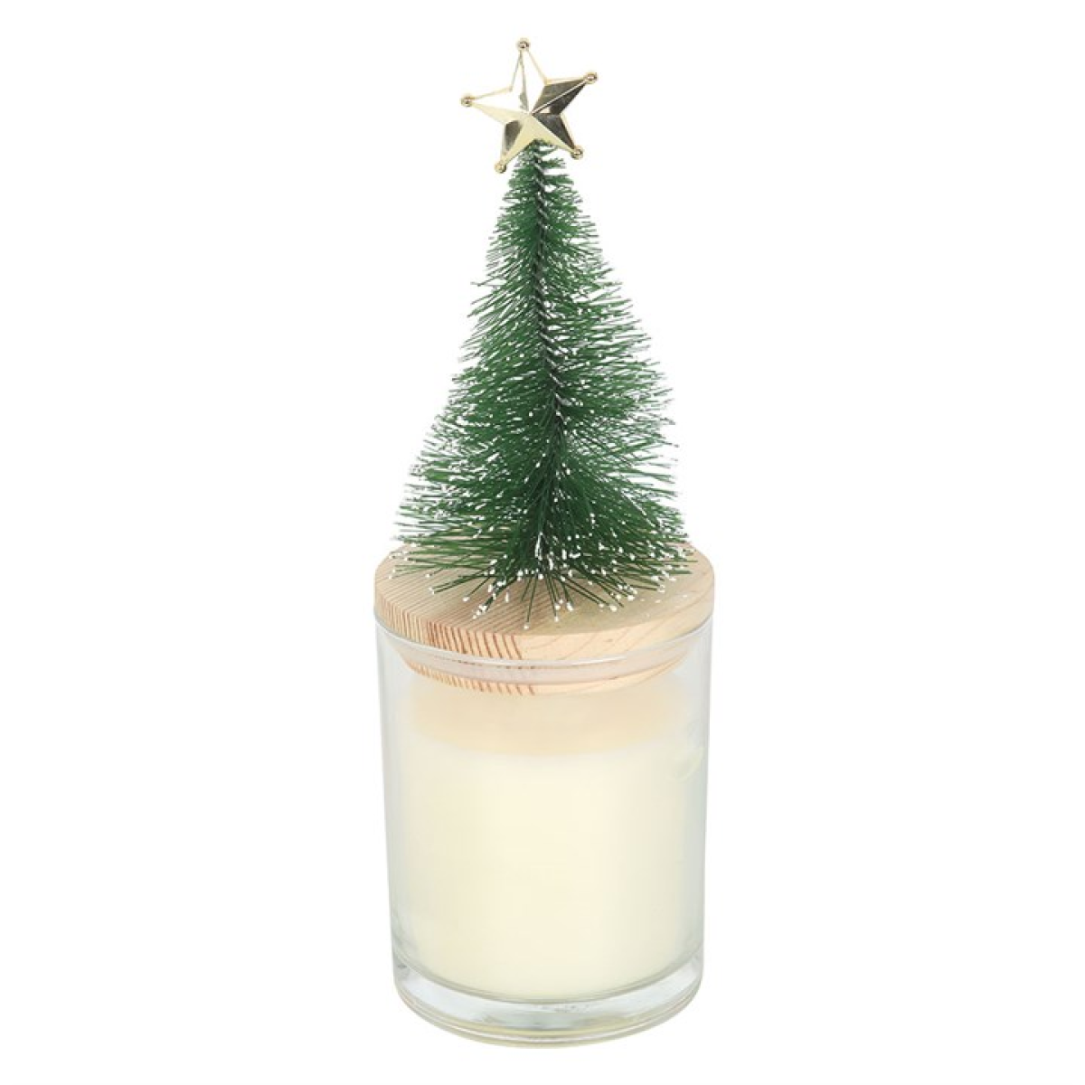 Holly Jolly Pine & Fir Glass Candle with Tree