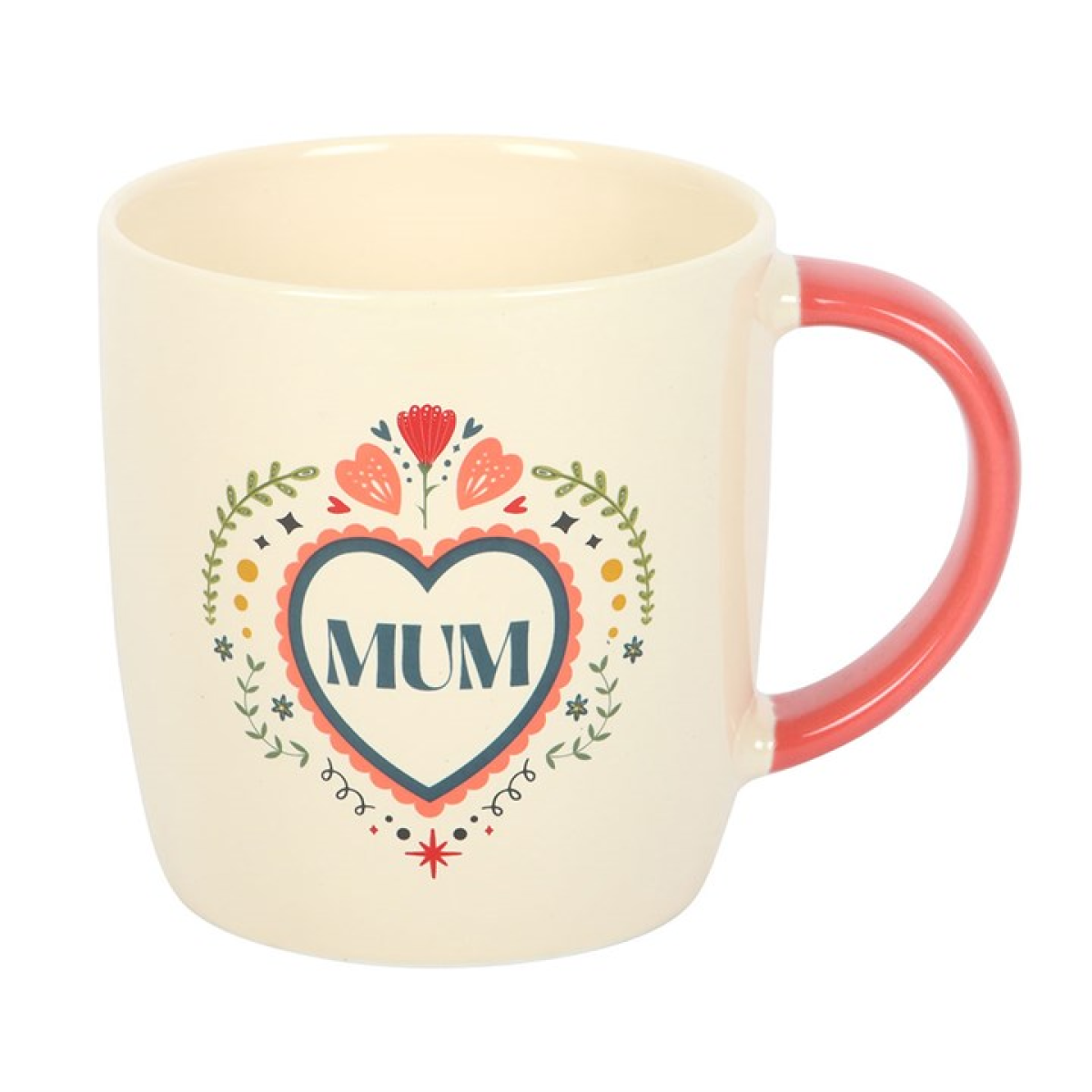 Mum Folk Heart Mug – Mother’s Day Gift