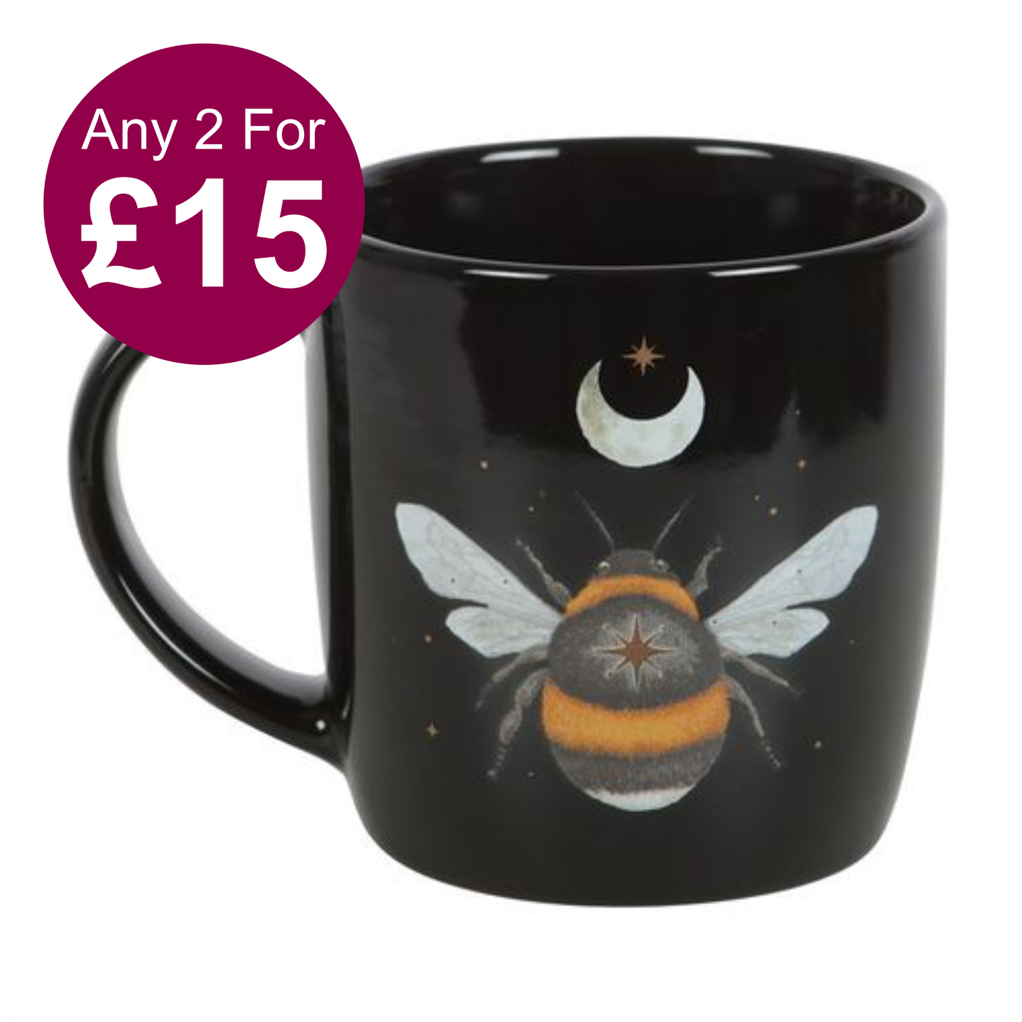 Dark Forest Bee Mug - Black