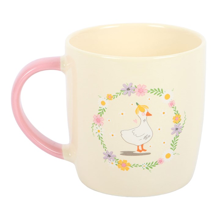 Floral Duck Stoneware Mug – 320ml