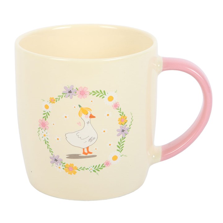 Floral Duck Stoneware Mug – 320ml