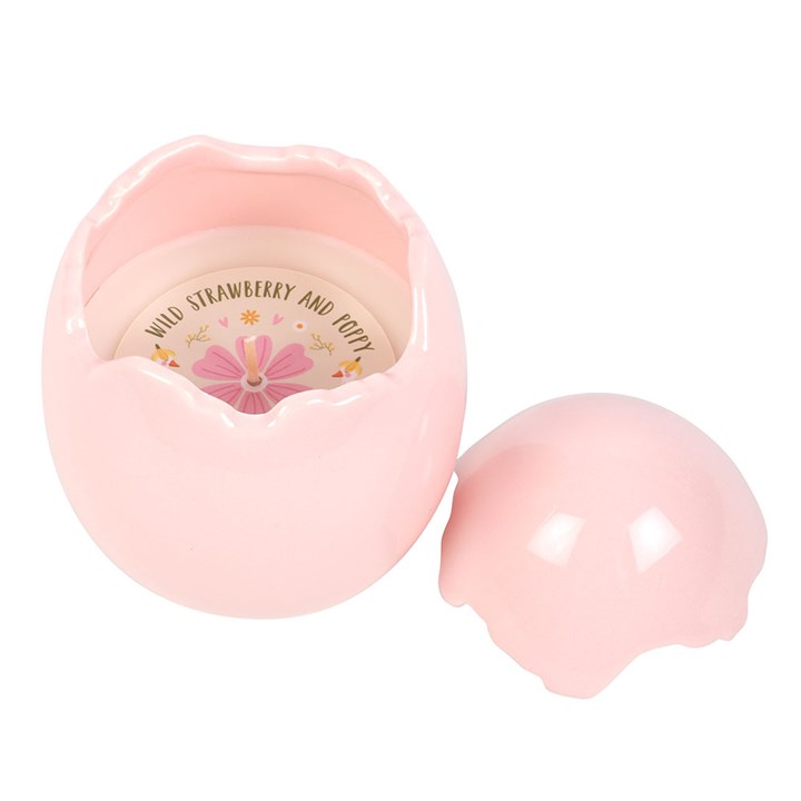 Wild Strawberry & Poppy Egg Shaped Scented Candle