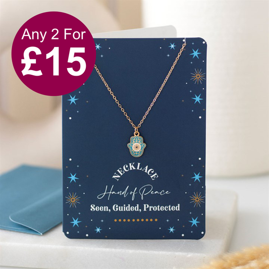Hand of Hamsa Necklace on Greeting Card