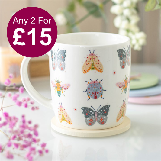 Floral Bug Print Mug