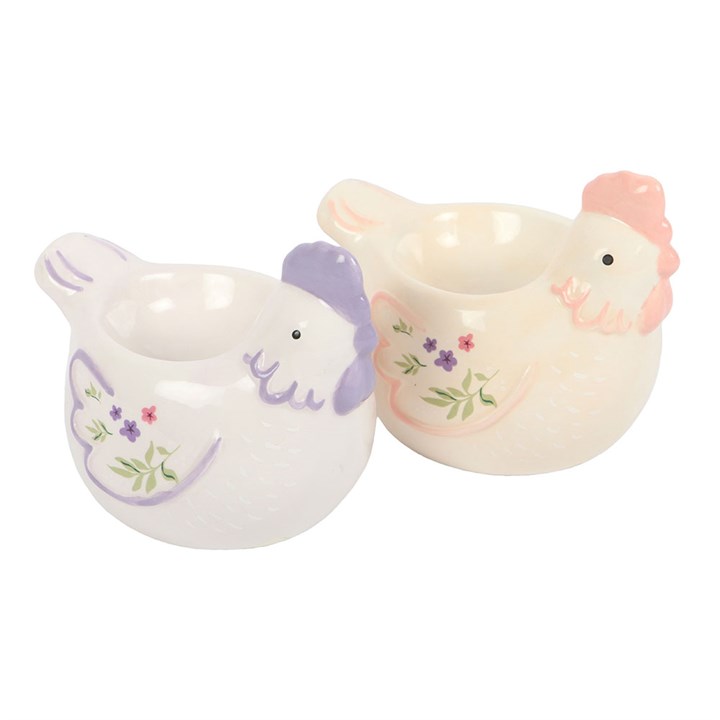 Set of 2 Hen Shaped Egg Cups