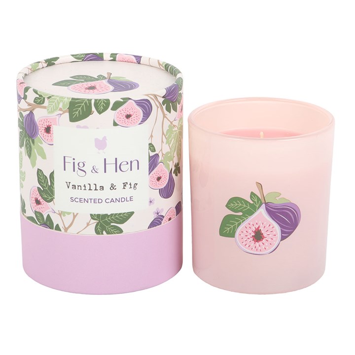 Vanilla & Fig Scented Candle – Pink Glass Jar (28hr Burn Time)