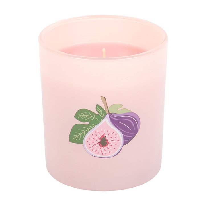 Vanilla & Fig Scented Candle – Pink Glass Jar (28hr Burn Time)
