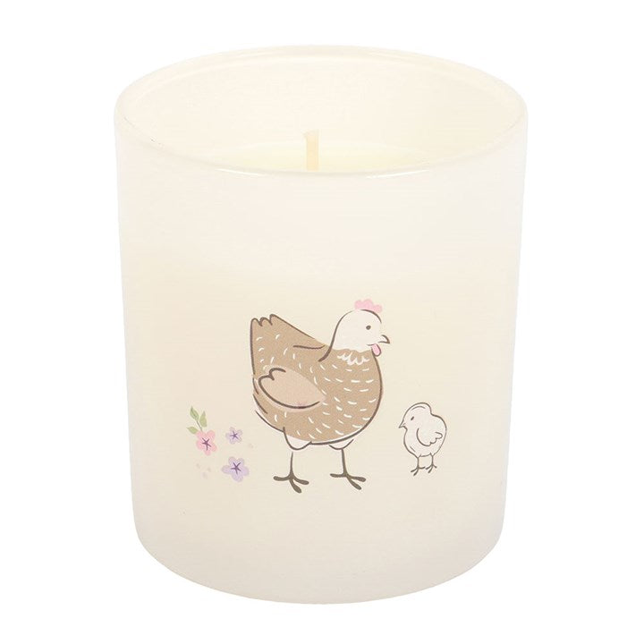 Mother Hen Nectarine & Honey Scented Candle – Hen & Chick Design (28hr Burn Time)