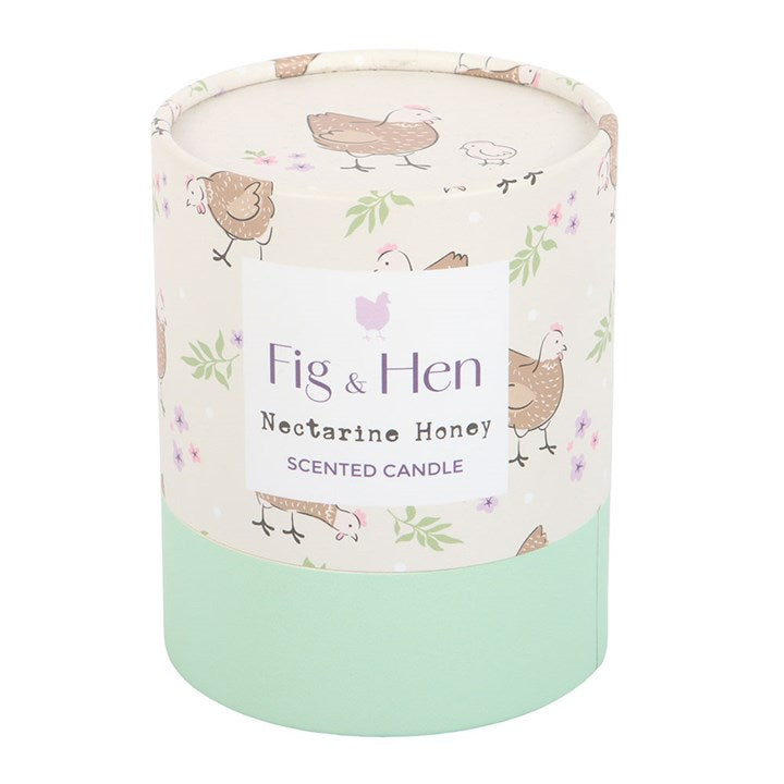 Mother Hen Nectarine & Honey Scented Candle – Hen & Chick Design (28hr Burn Time)