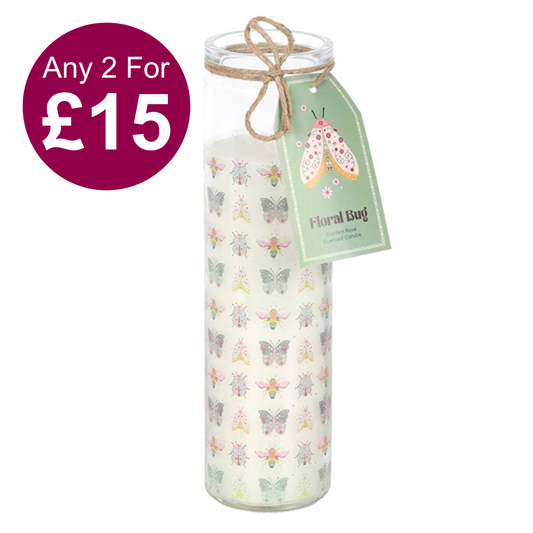 Floral Bug Garden Rose Tube Candle