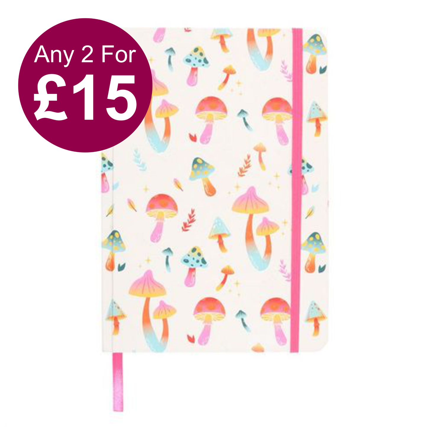 Funky Fungi Mushroom Print A5 Notebook