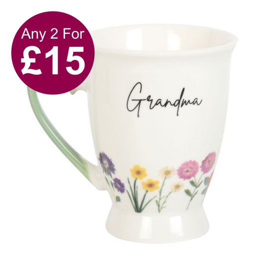 Grandma Wildflower Pedestal Mug
