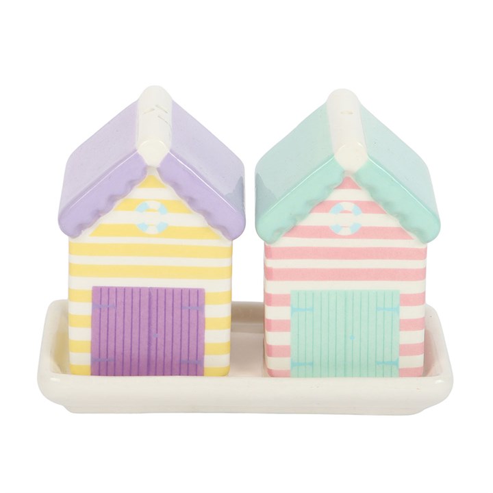 Pastel Beach Hut Salt & Pepper Shakers