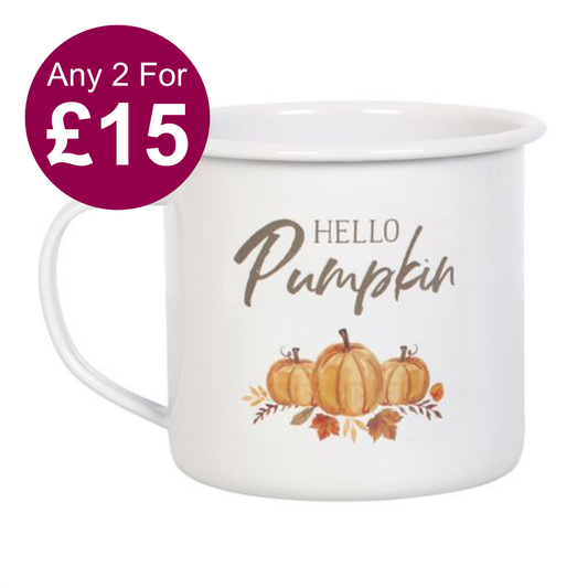 Hello Pumpkin Enamel Mug