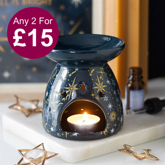 Blue Starry Night Oil Burner and Wax Warmer