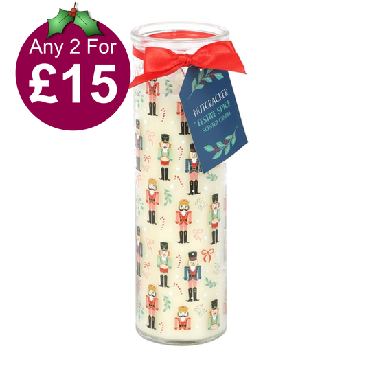 Nutcracker Print Festive Spice Tube Candle