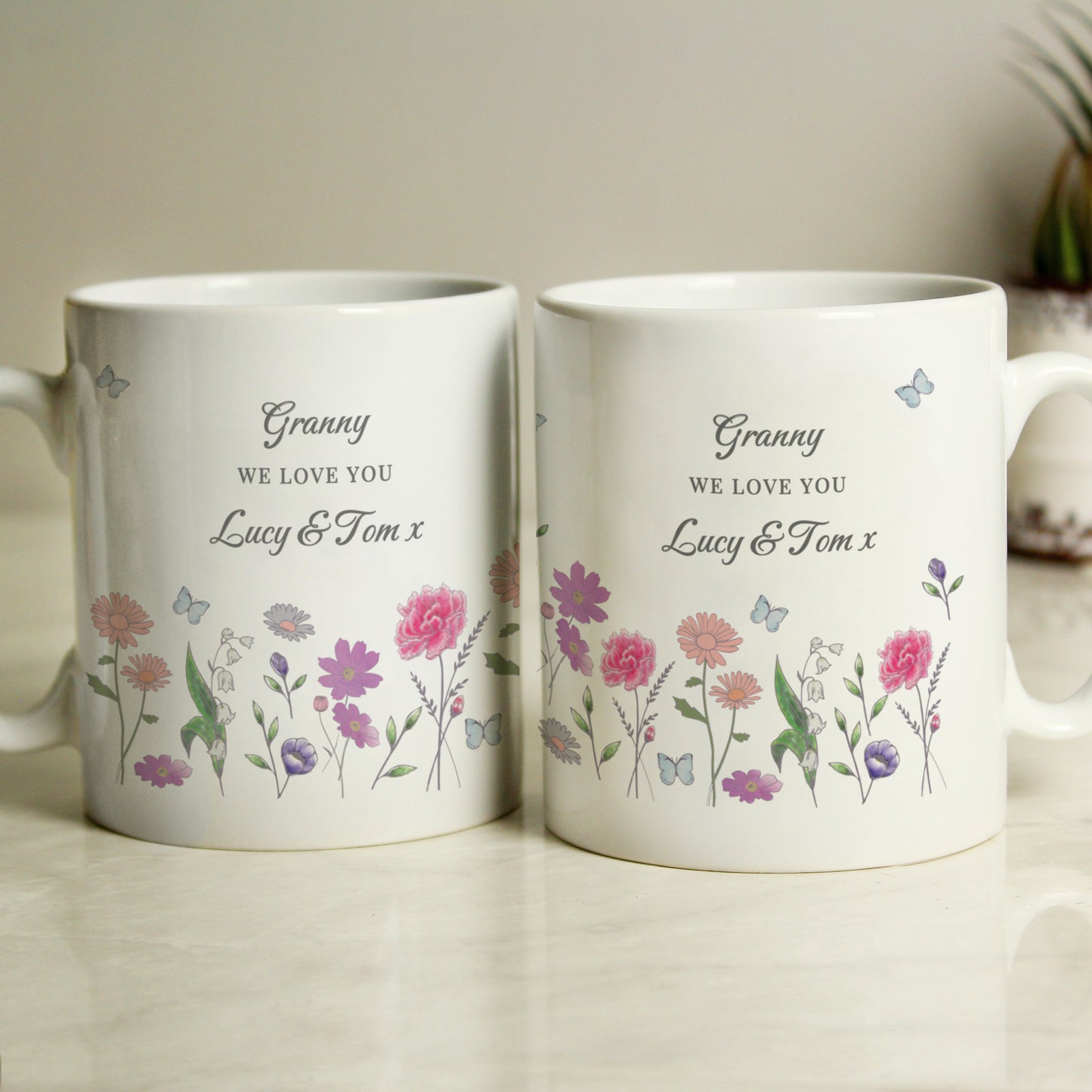 Personalised Wild Flowers Ceramic Mug