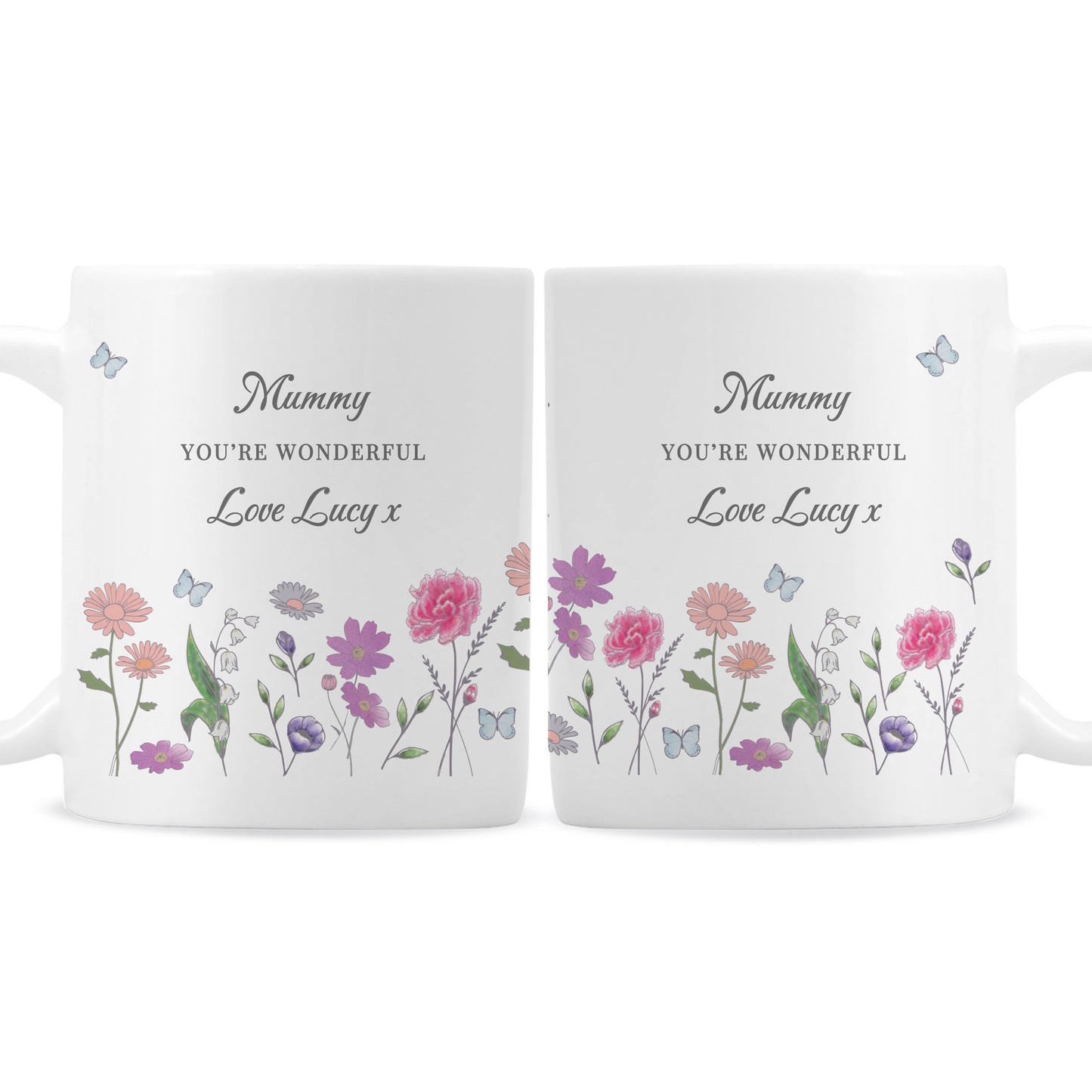Personalised Wild Flowers Ceramic Mug