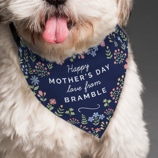Personalised Floral Dog Bandana – Custom Pet Gift