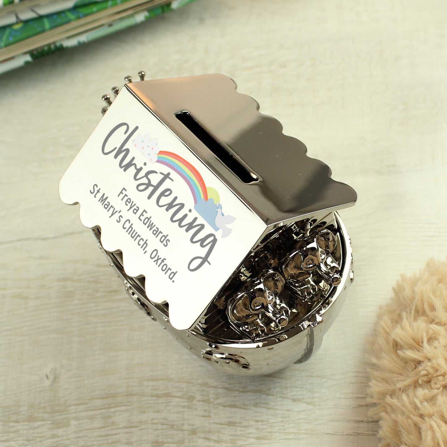 Personalised Christening Noah's Ark Money Box