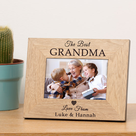 Personalised “The Best…” Oak Wood Photo Frame – 6x4” Engraved Gift (Portrait or Landscape)
